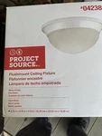 Project Source Flushmount Ceiling Fixture #0423826 White Finish Opal Glass New. Fixed Price $19.49.