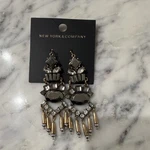 New York & Company Gold Black Chandelier Dangle Earrings Crystal Hook Fashion. Fixed Price $14.00.