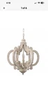 Oaks Aura Cottage Chic Crown Wood Chandelier, 6-LIGHT Farmhouse FC4002 No Chain. Fixed Price $58.44.