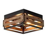 Mayna Farmhouse Ceiling Light, 2-LIGHT Rustic Flush Mount Brown. Fixed Price $57.11.