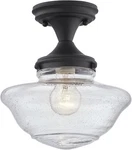Design Vintage-inspired Schoolhouse Semi-flush 1 Light, Matte Black. Fixed Price $79.19.