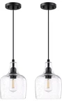 2 Pack Light Hanging Indoor Kitchen Island Pendant 6.1" Clear Seeded .... Fixed Price $70.00.