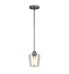 Hampton Bay Pavlen 5.5 Inch Brushed Nickel Mini Pendant W/clear Glass Shade. Fixed Price $29.99.