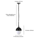 Henn&hart 9.13" Blackened Bronze/white Milk Metal/glass Pendant. Fixed Price $88.16.