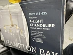 Hampton Bay 1051HBVBDI Nelwyn Vintage Brass Chandelier With Clear Glass Globes. Fixed Price $68.99.