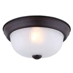 Flushmount Ceiling Light Fixture Oil Rubbed Bronze Frosted Ribbed Glass 10". Fixed Price $21.99.