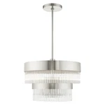 Livex Norwich 5 Light Chandelier, Nickel/nickel Drum/crystal Rods 49824-91. Fixed Price $1219.96.