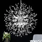 Qamra Modern Crystal Chandeliers, Chrome Firework Dandelion 8 Lights,. Fixed Price $65.77.