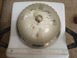 Vtg 2-BULB Flush Mount Ceiling Light Fixture Hampton Bay Brushed Pewter Iob. Fixed Price $17.00.