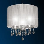 Chandelier Suspension Lampshade White Organza Classic Crystal 3 Lights. Fixed Price $346.54.