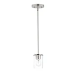 Satin Nickel One Light Mini Pendant From The Corona Collection. Fixed Price $66.00.