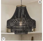 Creative Co-op Metal, Rattan, Wood Bead Chandelier In Timeless Black. Fixed Price $369.60.