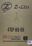 Z-lite 476P-MB-BN Bella Pendant Matte Black/brushed Nickel. Fixed Price $149.99.