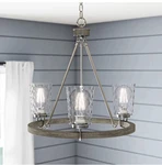 Progress Lighting Tiana 3 -light Brushed Nickel Clear Glass Steel Chandelier. Fixed Price $119.99.