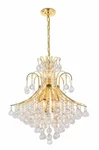 Chandelier 15 Light Fixture Dining Room Or Kitchen Island Gold Crystal 25". Fixed Price $808.82.