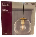 Home Decorators Collection 1-LIGHT Antique Brass And Glass Mini-pendant. Fixed Price $28.95.