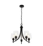 Hampton Bay Pavlen 5-LIGHT 23 In. Rustic Bronze Hanging Candlestick Chandelier. Fixed Price $75.00.