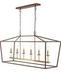Jonathan JYL7439D Pagoda 49" 6 Light Linear Classic Traditional Metal Led.... Fixed Price $90.00.