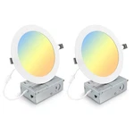 Elaruslux 2 Pack 7 Inch 3CCT Ultra-thin Led Recessed Light With Junction Box,.... Fixed Price $42.21.