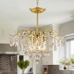 Classic American K9 Crystal Chandelier, 6-LIGHTS Modern Pendant Fixture. Fixed Price $177.29.