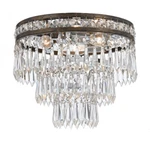 Crystorama Mercer 3 Light Clear Crystal Bronze Flush Mount 5260-EB-CL-MWP. Fixed Price $358.40.