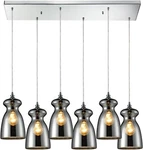 Elk Menlow Park 6 Light Pendant With Glass Shade - Polished Chrome Finish. Fixed Price $85.35.