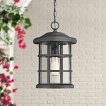 Quoizel Crusade 15 1/2"W Earth Black Outdoor Hanging Light. Fixed Price $230.99.