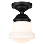 Z-lite Vaughn Light 16" Flush Mount, Black/matte Opal 735F10-MB. Fixed Price $110.00.