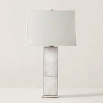 Ralph Lauren Ellis Table Lamp Polished Nickel Quartz Percale Shade Rl 3966PN/Q-P. Fixed Price $2999.98.