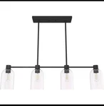 Hunter 19720 Seeded Lochemeade Noble Bronze 4 Light Linear Chandelier Fixture. Fixed Price $98.00.