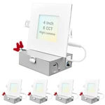 Luxrite 4 Inch Ultra Thin Square Led Recessed Light With J-box, 12W, 5 Color .... Fixed Price $172.64.