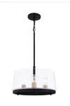 Quoizel 5055219 Whitlock 3-LIGHT Pendant Matte Black Brushed Brass Glass. Fixed Price $50.00.