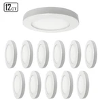 7 In. White Slim Flush Mount Led Ceiling Light Fixture Cct Selectable (12-PACK). Fixed Price $106.40.