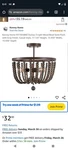 Kenroy Home 93136GBRZ Dumas 3-LIGHT Wood Bead Semi-flush Mount Golden Bronze. Fixed Price $70.99.