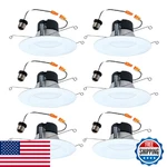 Halo 5/6" Led Recessed Trim, Dimmable 5-TEMP Baffle Can Lights 6-PACK. Fixed Price $68.07.