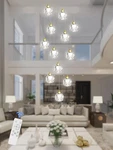 Idequy Dimmable High Ceiling Staircase Chandeliers For Foyer Entrance Crystal. Fixed Price $429.95.
