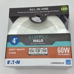 Simply Halo 4" Led White Recessed Downlight Ceiling All One. Fixed Price $29.99.