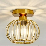 Yyjlx Crystal Semi Flush Mount Ceiling Light Fixture E26 Mini Antique Gold. Fixed Price $56.90.