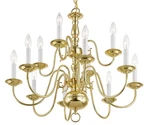Livex Lighting 5012 Brass Williamsburg 12-LIGHT Tier Chandelier. Fixed Price $529.96.