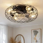 Kdg 19.7 Retro Low Profile Led Ceiling Fans With Light, Reversible. Fixed Price $109.69.