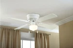 42" Hugger Metal Indoor Ceiling Fan With Light, White, Blades, Led Bulb. Fixed Price $39.97.