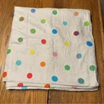 Ikea 100% Linen Multicolor Polka Dot Duvet Cover Full / Queen Rainbow Natural. Fixed Price $110.00.