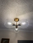 Hampton Bay Vista Heights 3-LIGHT Semi Flush Mount Aged Brass. Fixed Price $49.00.
