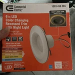 Commercial Electric 6 " Led Color Changing Recessed Trim With Night Light. Fixed Price $10.00.