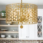 Crystorama Layla 23 3/4"W Antique Gold 6-LIGHT Pendant. Fixed Price $898.00.