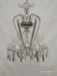 Vintage Waterford Fleur Lis Curved Cut Crystal 5 Arm Light Chandelier. Fixed Price $2450.00.