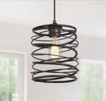 Lnc Industrial 8 In. 1-LIGHT Distressed Vintage Silver Pendant Spiral Meta. Fixed Price $26.99.