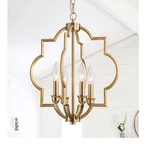 New Acaner 4-LIGHT Farmhouse Gold Chandelier 15.6 Geometric $100 Retail. Fixed Price $55.00.