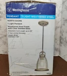 Westinghouse Pendant Light Fixture 63511 Weathered Steel W/clear Seeded Glass. Fixed Price $40.99.