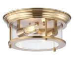 Jonathan Y 13.25" Brass 2-LIGHT Led Flush Mount Ceiling Gold/clear. Fixed Price $106.99.